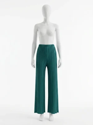 Pantalon plissé ample coupe droite minimaliste femme - Vue 1 - Pantalon plissé