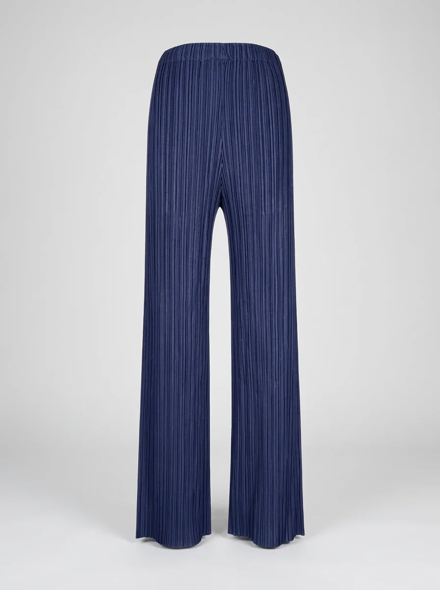Pantalon plissé ample coupe droite minimaliste femme - Vue 7 - Pantalon plissé