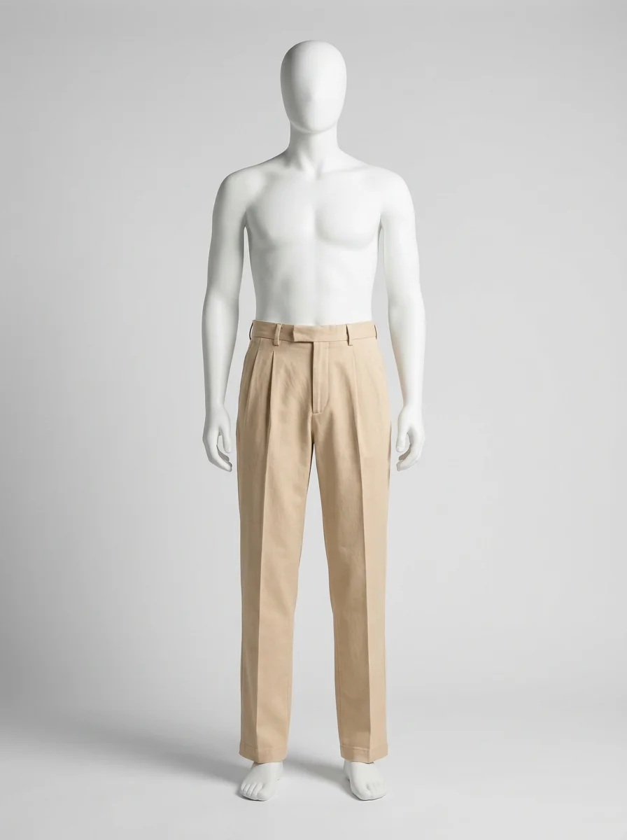Pantalon plissé coton business taille haute homme - Vue 8 - Pantalon plissé