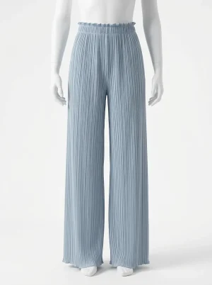 Pantalon plissé coton large fluide femme - Vue 1 - Pantalon plissé