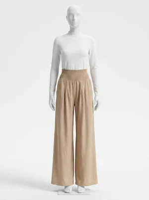 Pantalon plissé coton léger large vacances femme - Vue 1 - Pantalon plissé