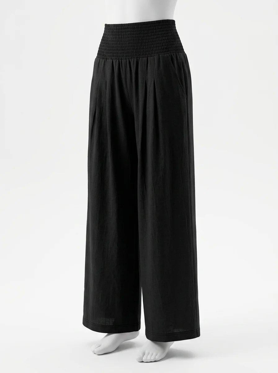 Pantalon plissé coton léger large vacances femme - Vue 3 - Pantalon plissé