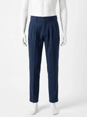 Pantalon plissé coton lin léger homme style élégant - Vue 1 - Pantalon plissé