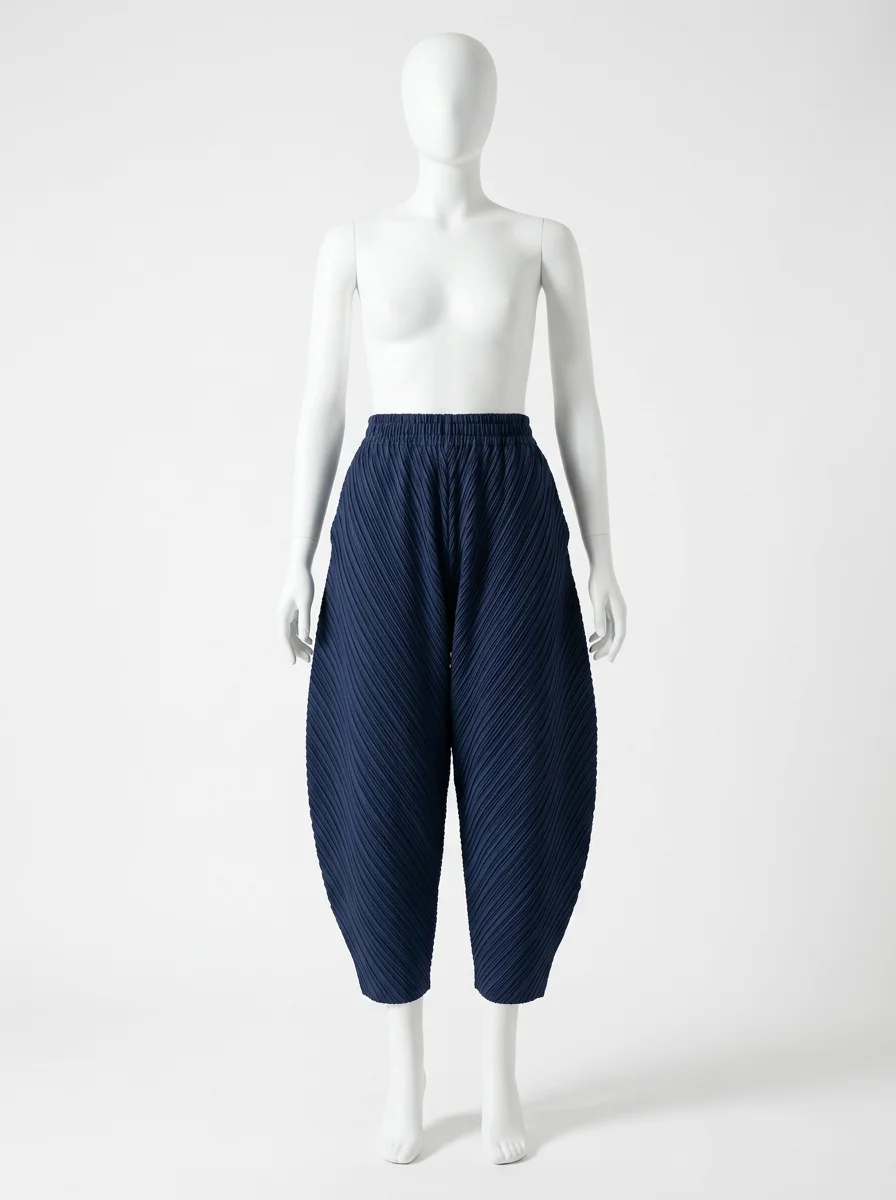 Pantalon plissé coupe banane ample streetwear femme - Vue 1 - Pantalon plissé