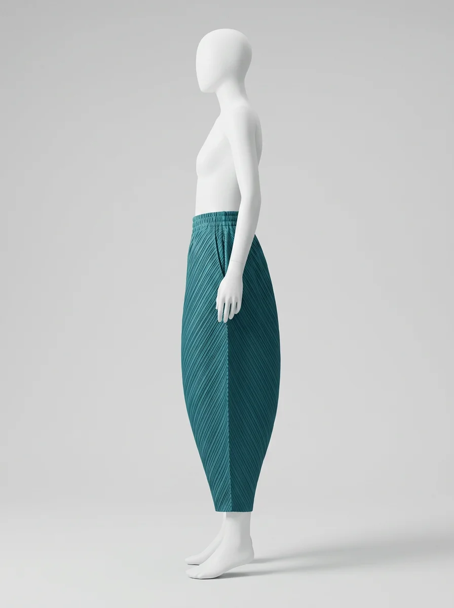 Pantalon plissé coupe banane ample streetwear femme - Vue 3 - Pantalon plissé