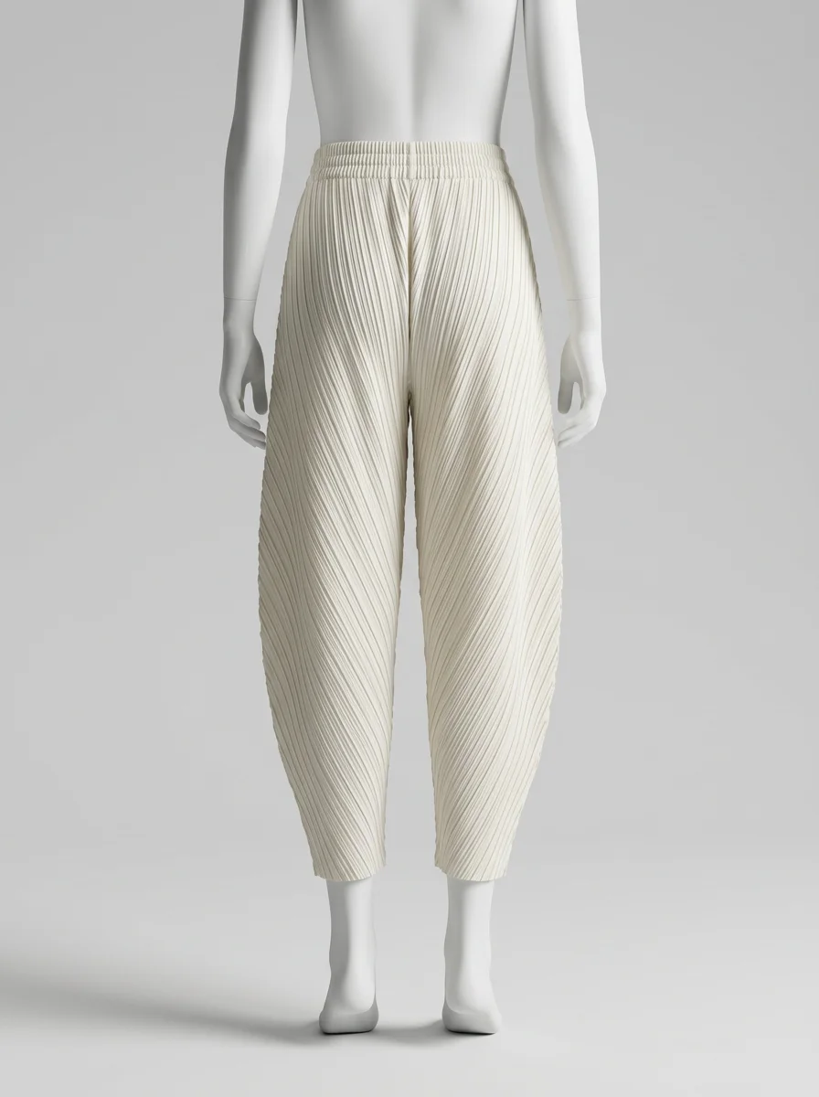 Pantalon plissé coupe banane ample streetwear femme - Vue 4 - Pantalon plissé
