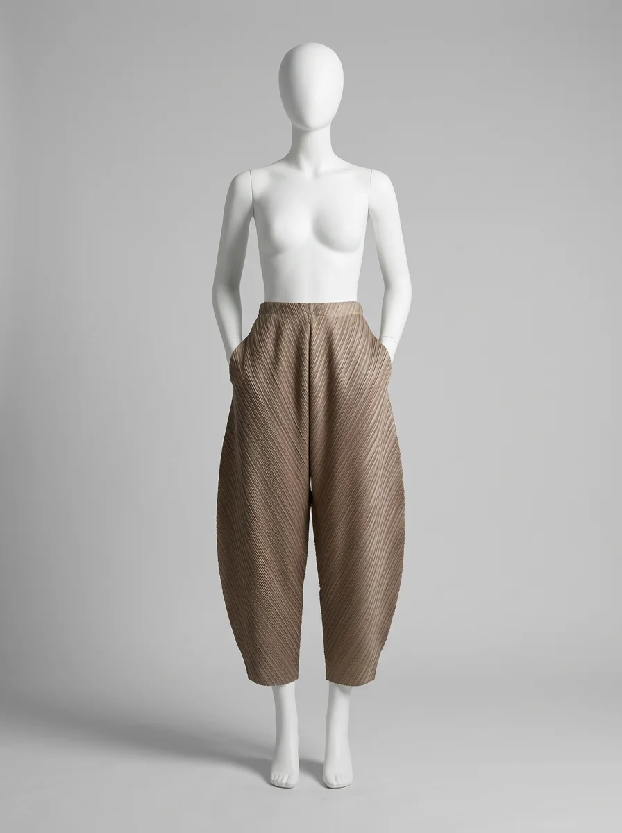 Pantalon plissé coupe banane ample streetwear femme - Vue 5 - Pantalon plissé