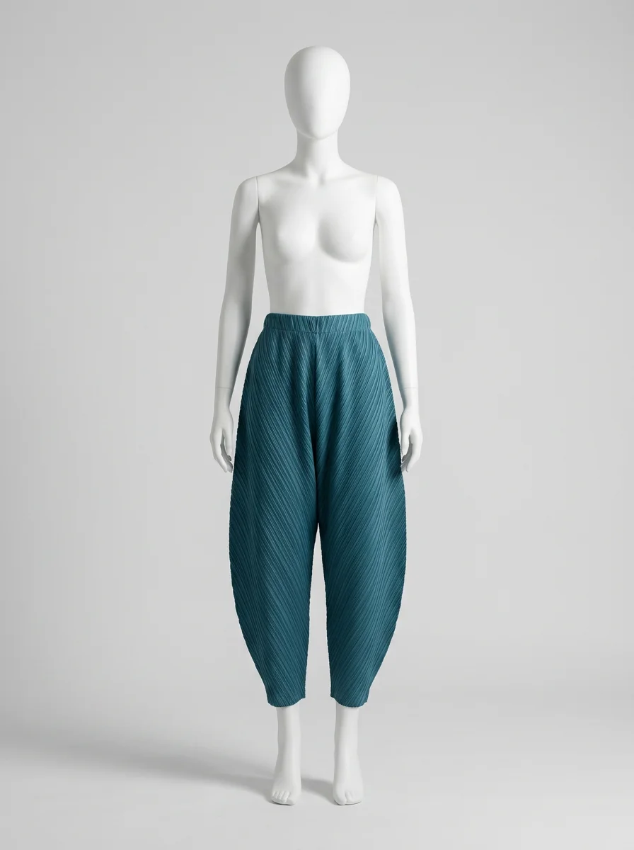 Pantalon plissé coupe banane ample streetwear femme - Vue 7 - Pantalon plissé