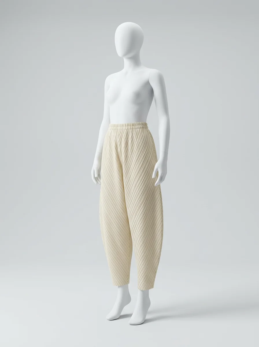 Pantalon plissé coupe banane ample streetwear femme - Vue 8 - Pantalon plissé