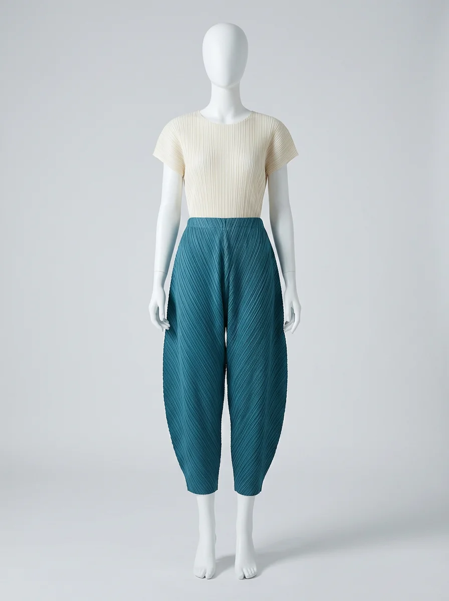 Pantalon plissé coupe banane ample streetwear femme - Vue 9 - Pantalon plissé