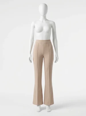 Pantalon plissé évasé slim bureau élégant femme - Vue 1 - Pantalon plissé