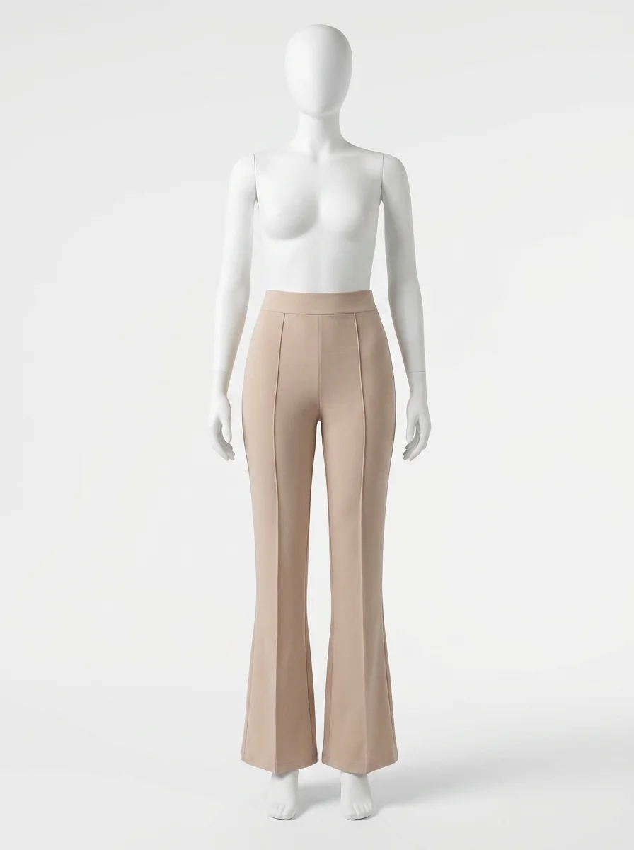 Pantalon plissé évasé slim bureau élégant femme - Vue 1 - Pantalon plissé