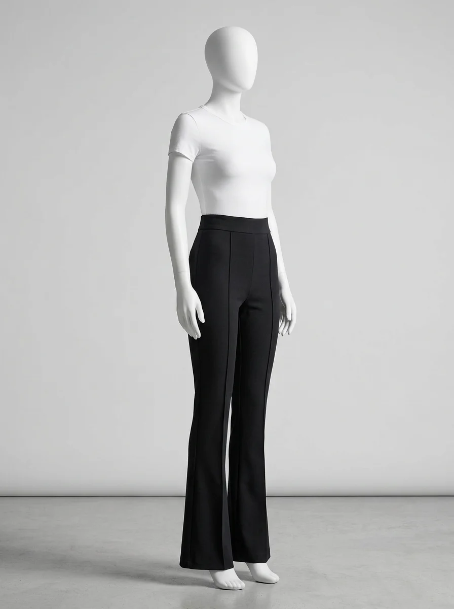 Pantalon plissé évasé slim bureau élégant femme - Vue 2 - Pantalon plissé