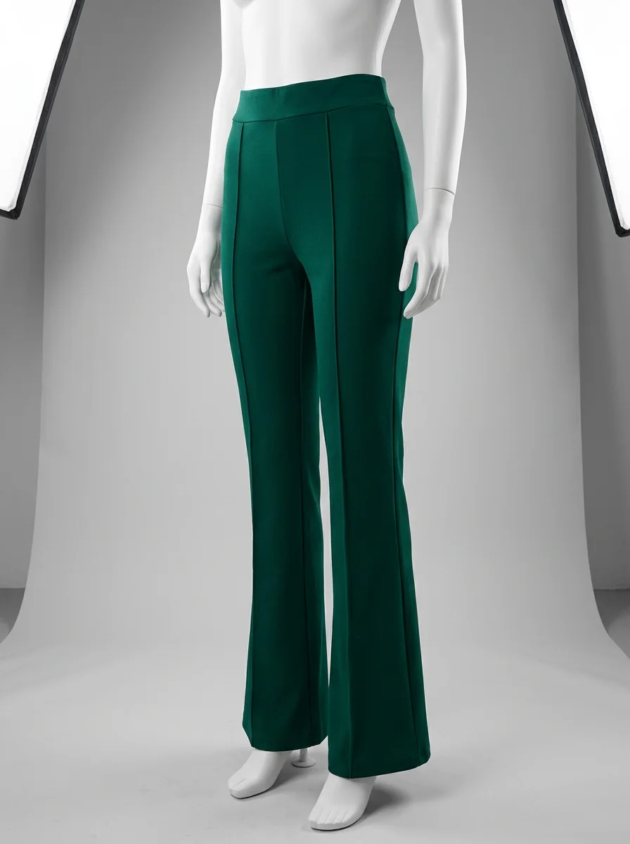 Pantalon plissé évasé slim bureau élégant femme - Vue 3 - Pantalon plissé