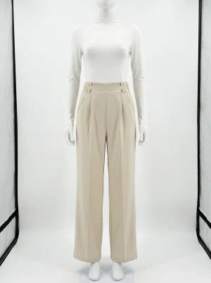 Pantalon plissé fibre légère bureau élégant femme - Vue 1 - Pantalon plissé