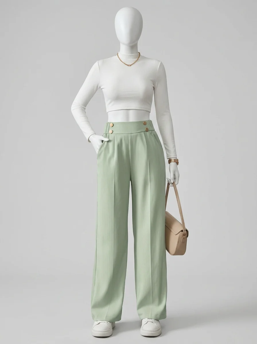Pantalon plissé fibre légère bureau élégant femme - Vue 10 - Pantalon plissé