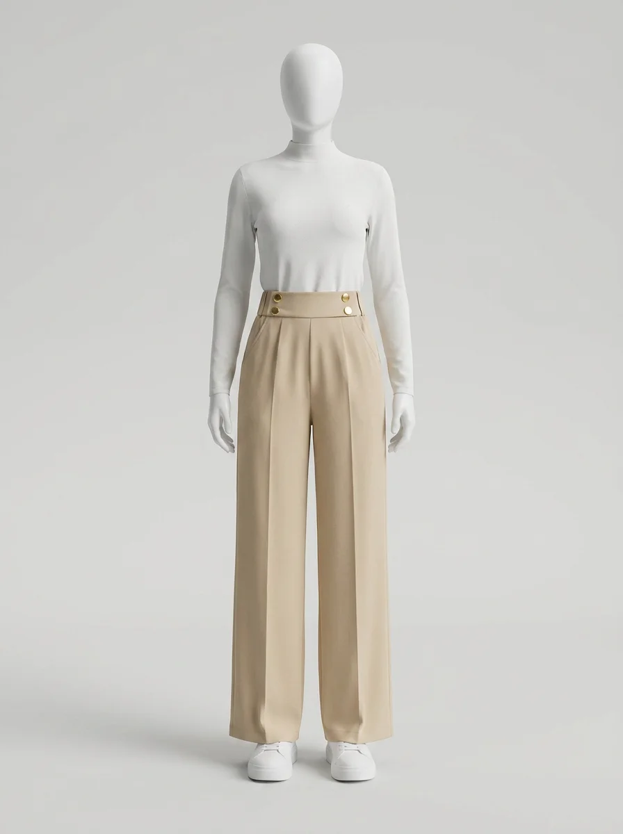Pantalon plissé fibre légère bureau élégant femme - Vue 11 - Pantalon plissé
