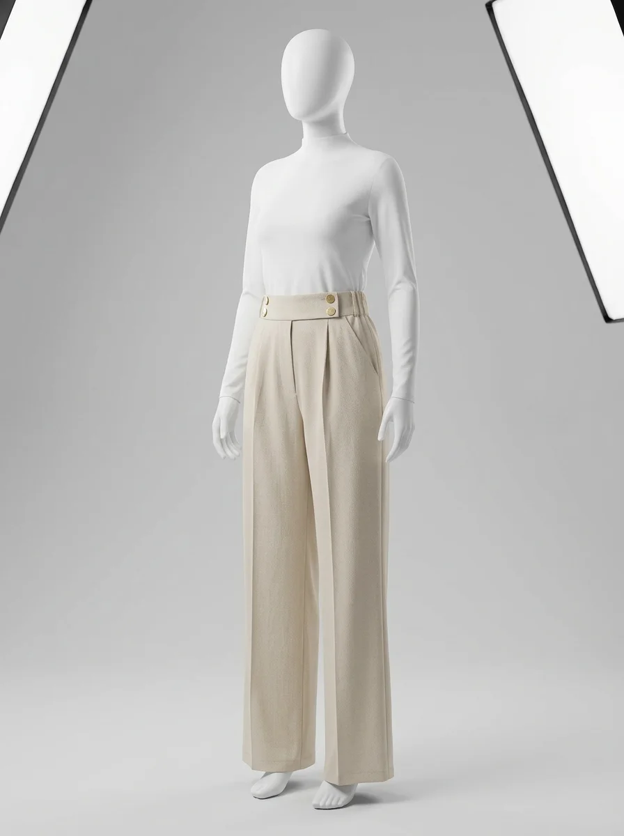 Pantalon plissé fibre légère bureau élégant femme - Vue 12 - Pantalon plissé
