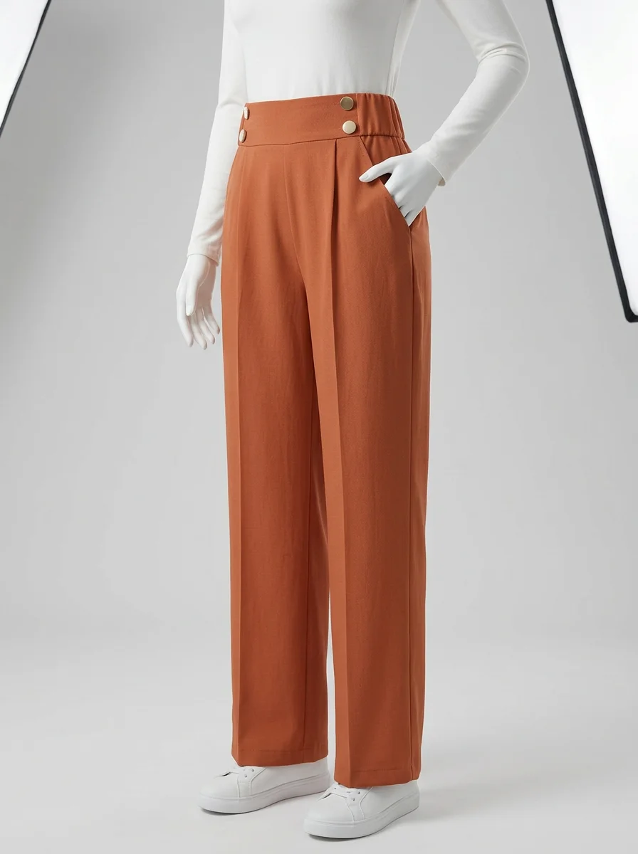 Pantalon plissé fibre légère bureau élégant femme - Vue 13 - Pantalon plissé
