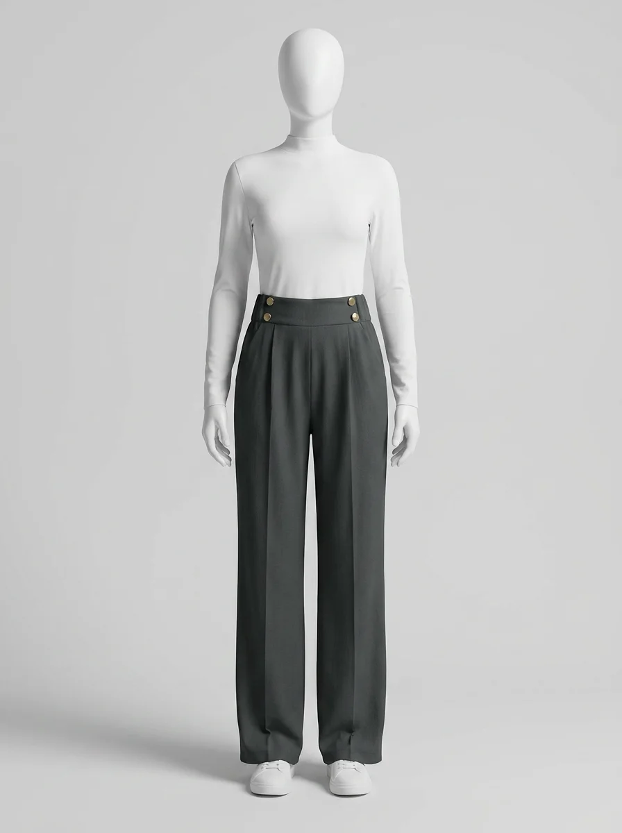 Pantalon plissé fibre légère bureau élégant femme - Vue 14 - Pantalon plissé