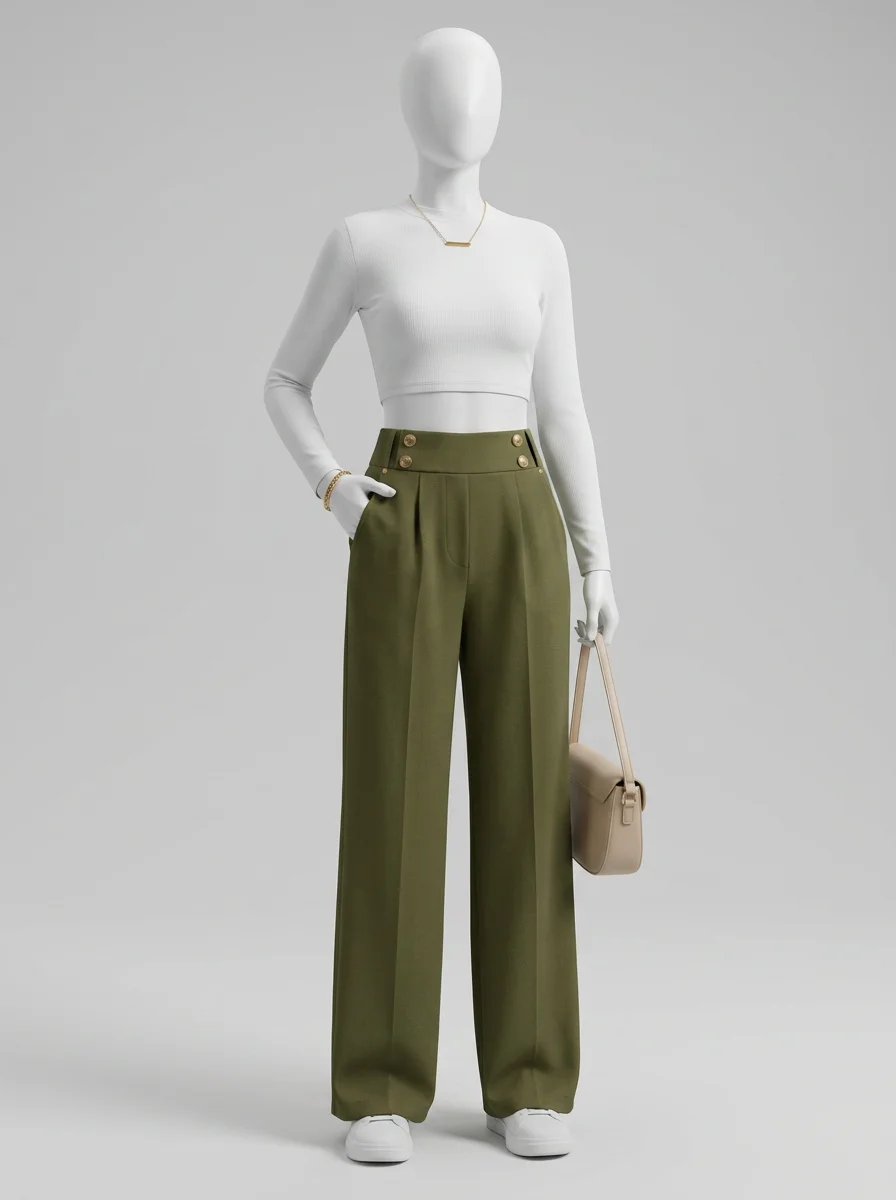 Pantalon plissé fibre légère bureau élégant femme - Vue 15 - Pantalon plissé