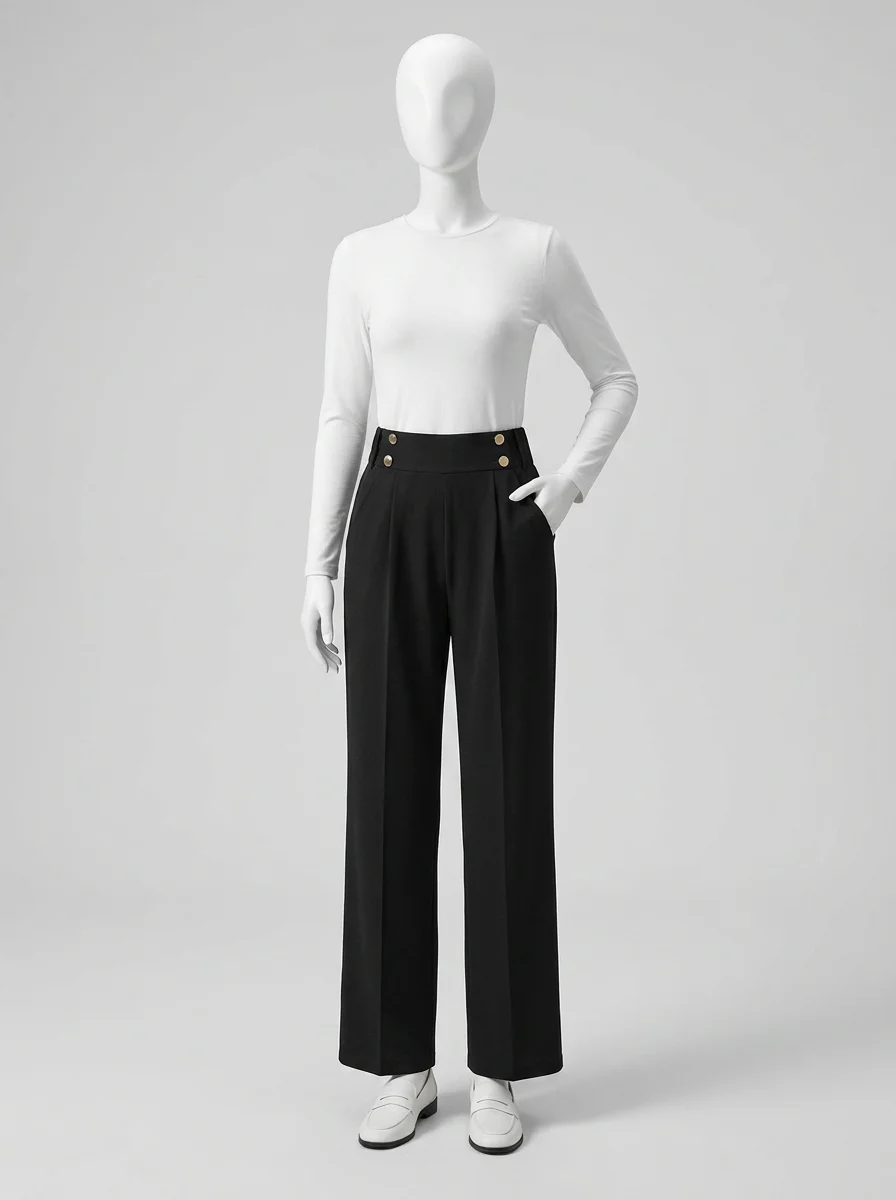 Pantalon plissé fibre légère bureau élégant femme - Vue 16 - Pantalon plissé