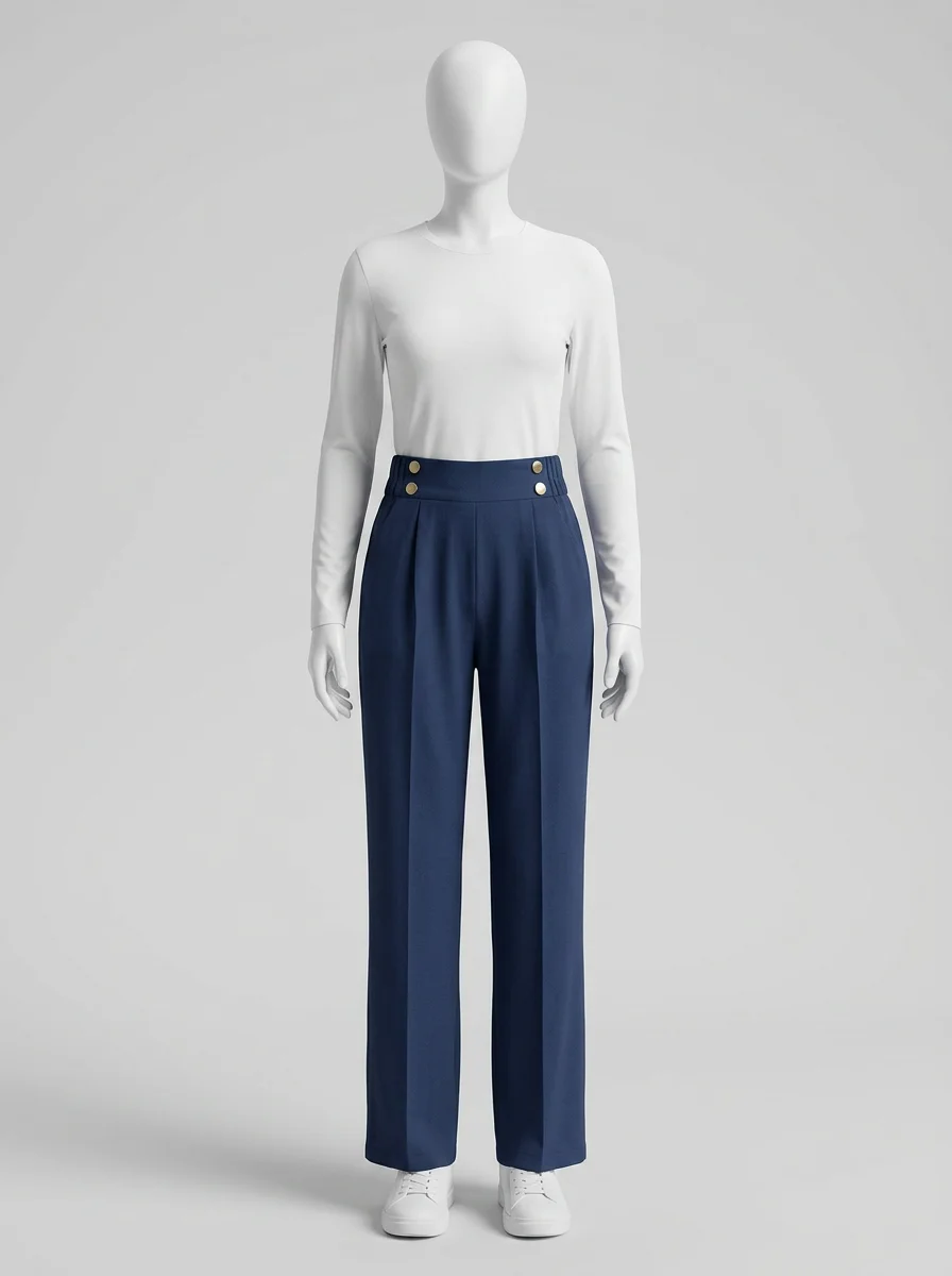 Pantalon plissé fibre légère bureau élégant femme - Vue 18 - Pantalon plissé