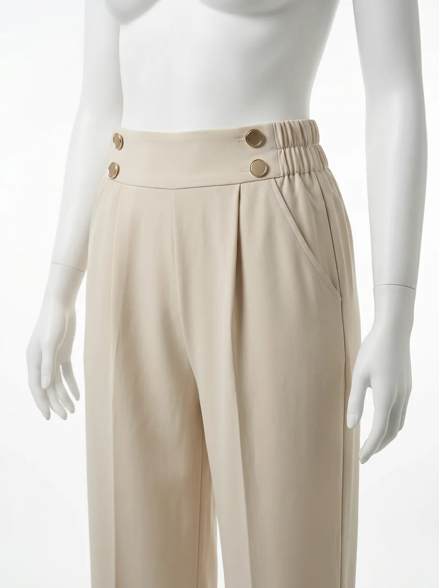Pantalon plissé fibre légère bureau élégant femme - Vue 3 - Pantalon plissé