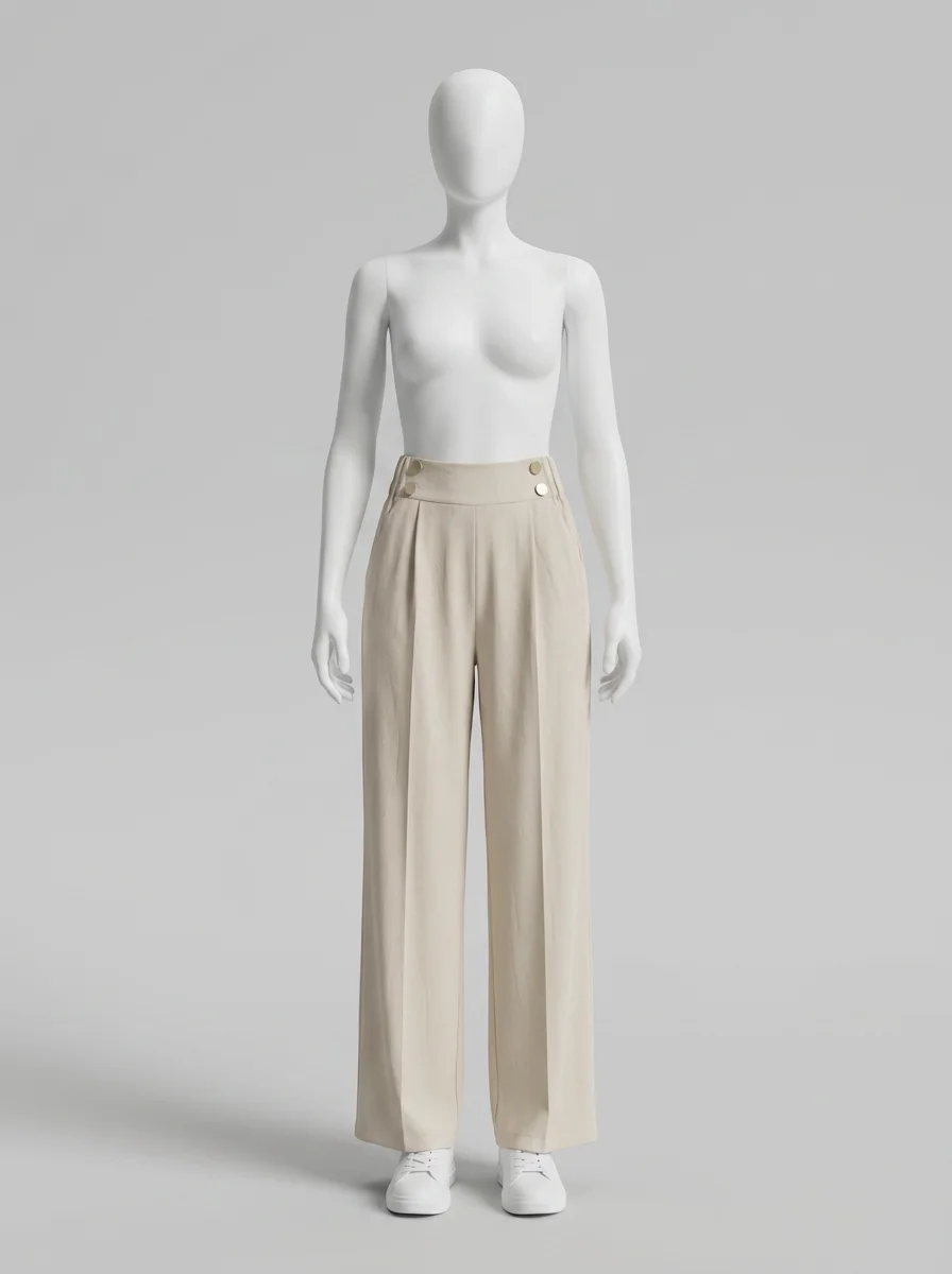 Pantalon plissé fibre légère bureau élégant femme - Vue 4 - Pantalon plissé