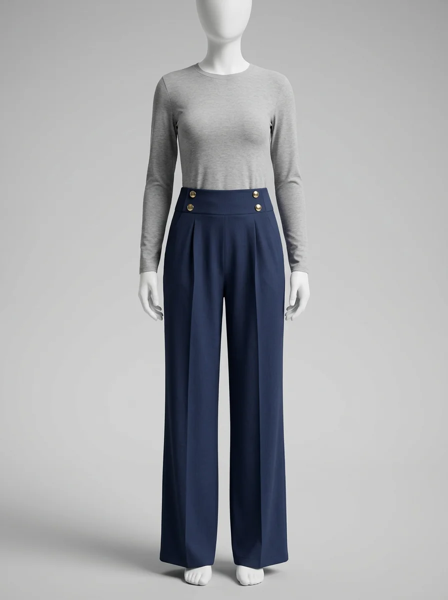 Pantalon plissé fibre légère bureau élégant femme - Vue 5 - Pantalon plissé
