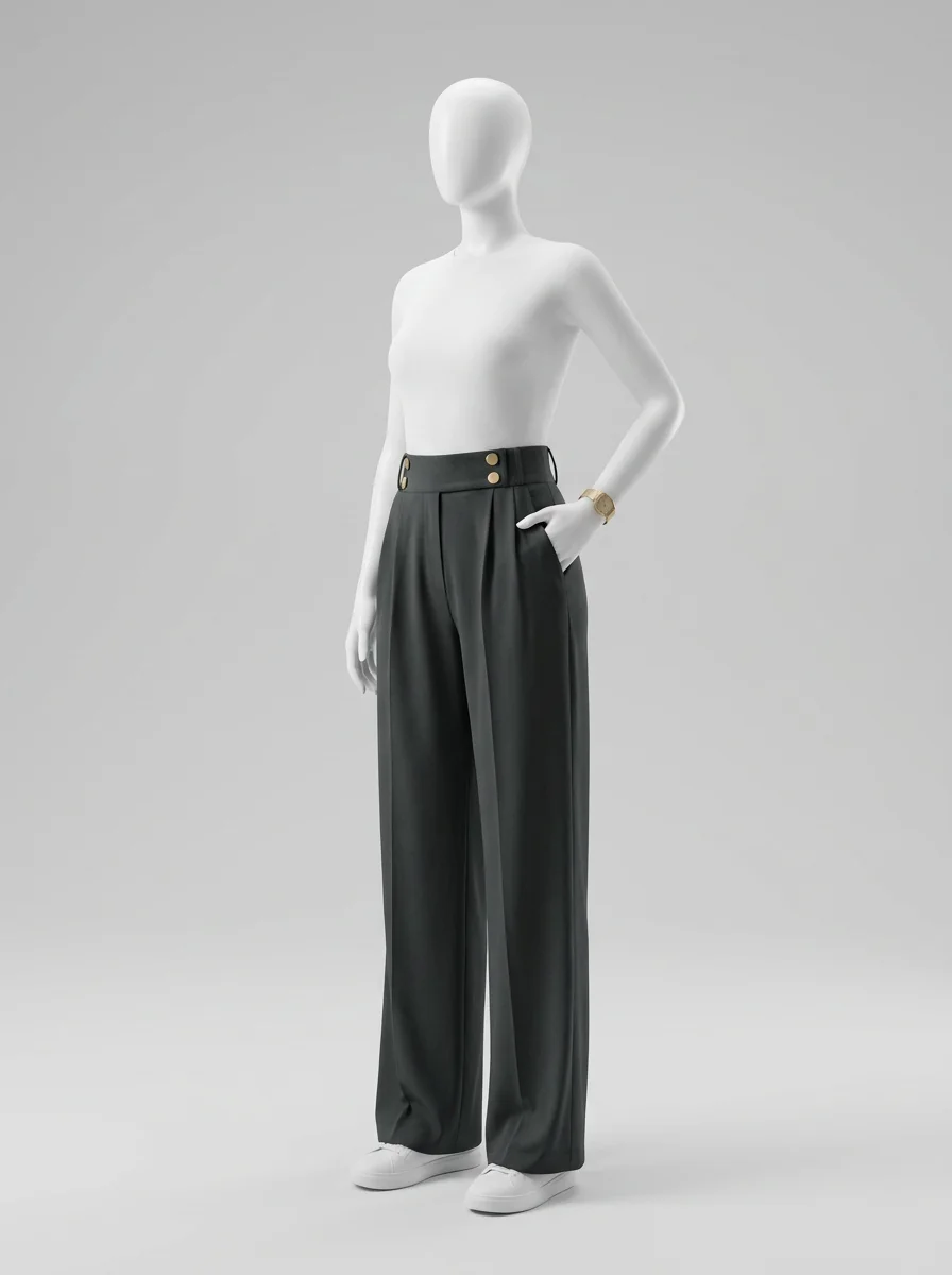 Pantalon plissé fibre légère bureau élégant femme - Vue 7 - Pantalon plissé