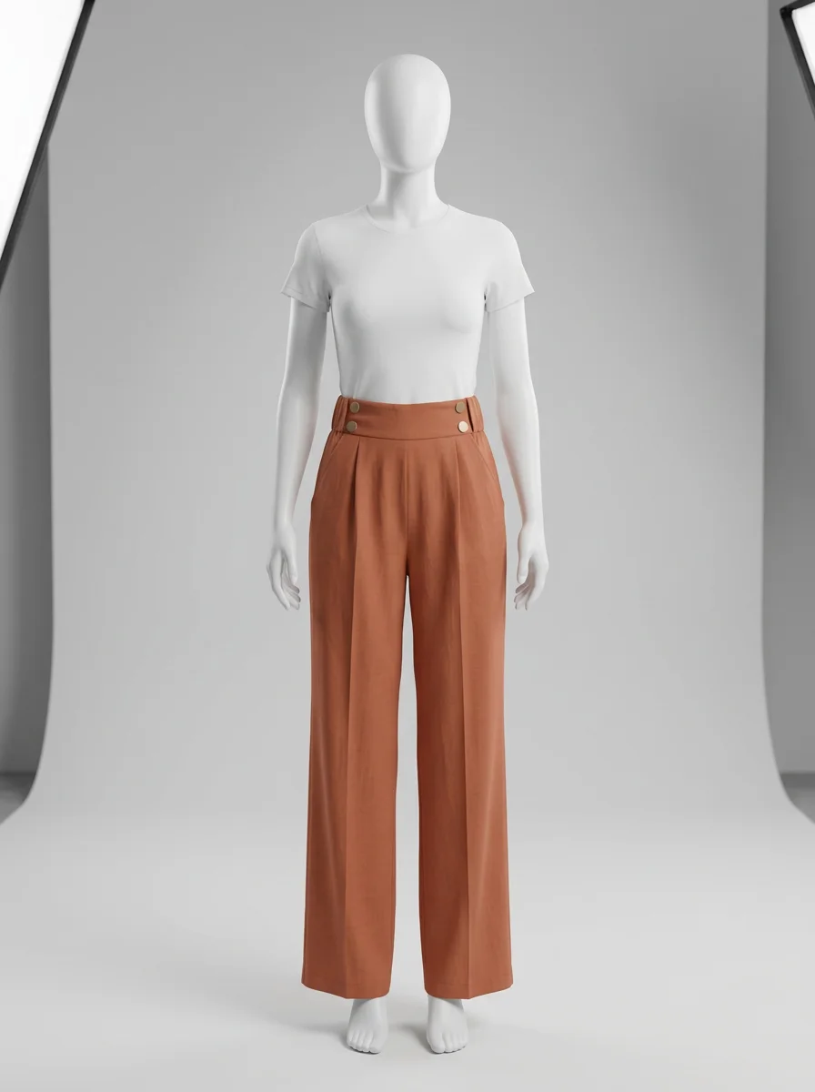 Pantalon plissé fibre légère bureau élégant femme - Vue 8 - Pantalon plissé