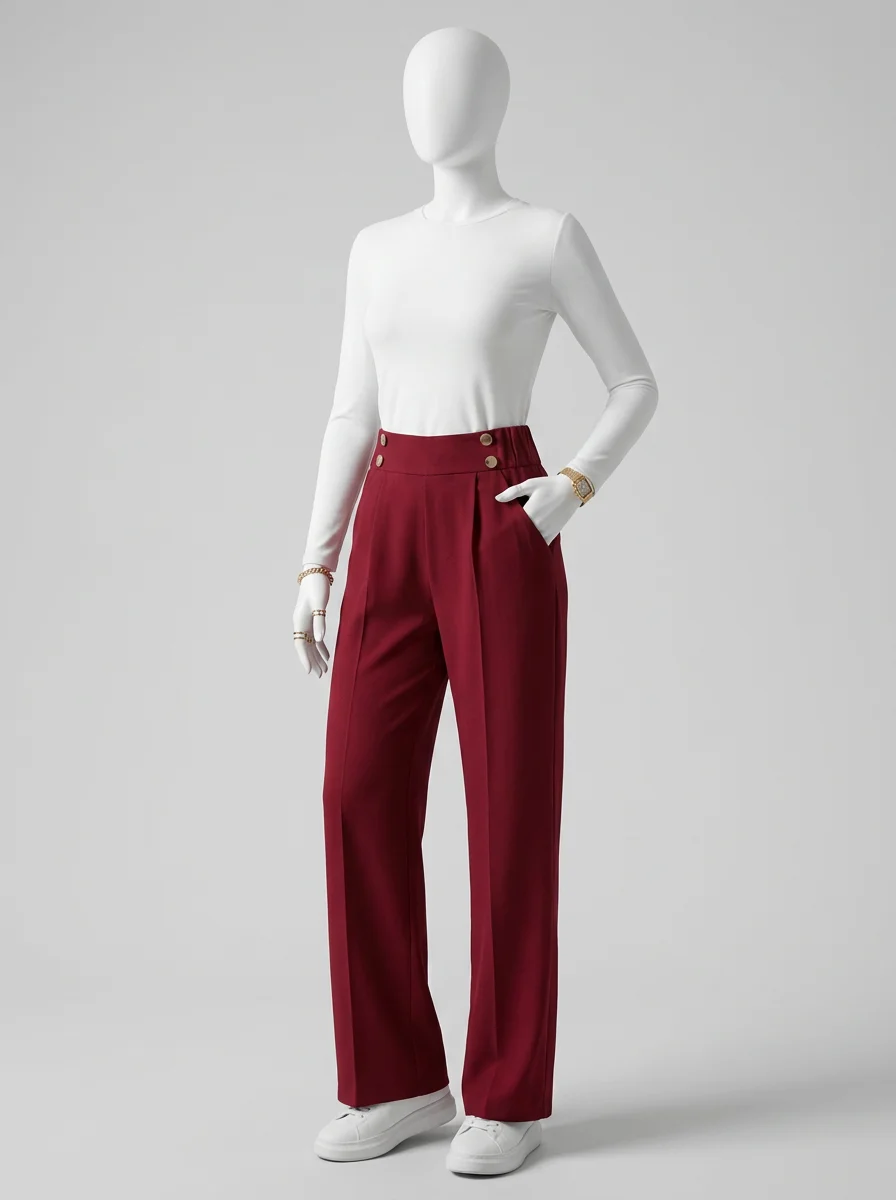 Pantalon plissé fibre légère bureau élégant femme - Vue 9 - Pantalon plissé