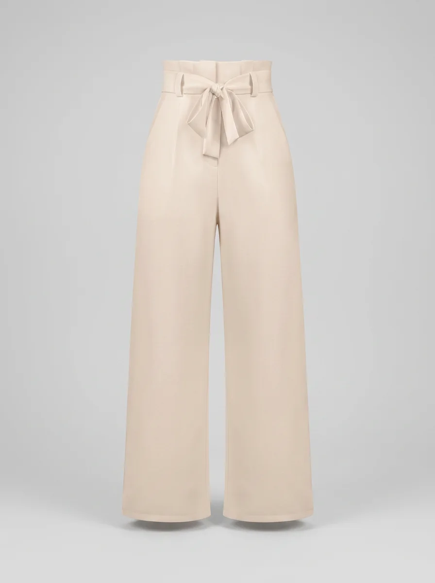 Pantalon plissé large taille haute sophistiqué bureau femme - Vue 10 - Pantalon plissé