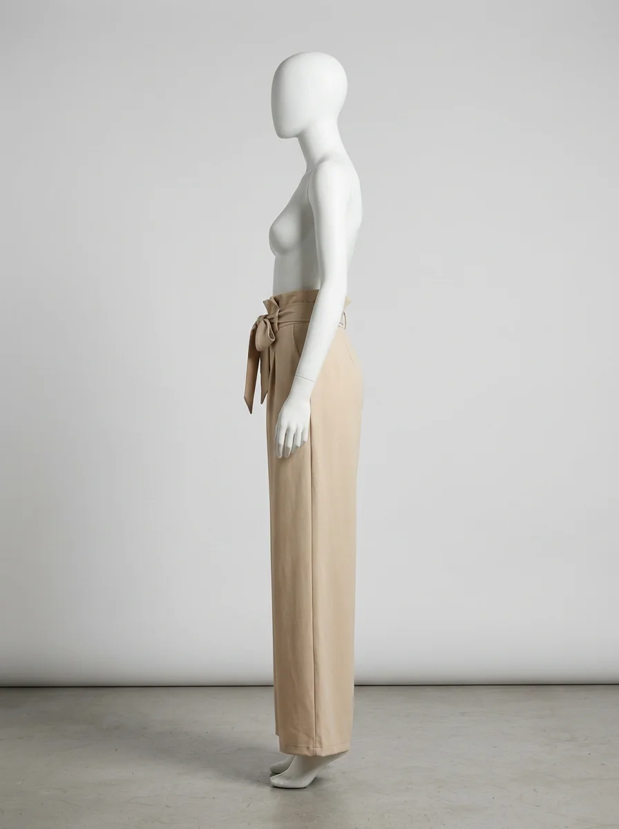 Pantalon plissé large taille haute sophistiqué bureau femme - Vue 2 - Pantalon plissé