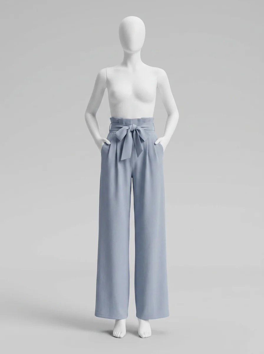 Pantalon plissé large taille haute sophistiqué bureau femme - Vue 6 - Pantalon plissé