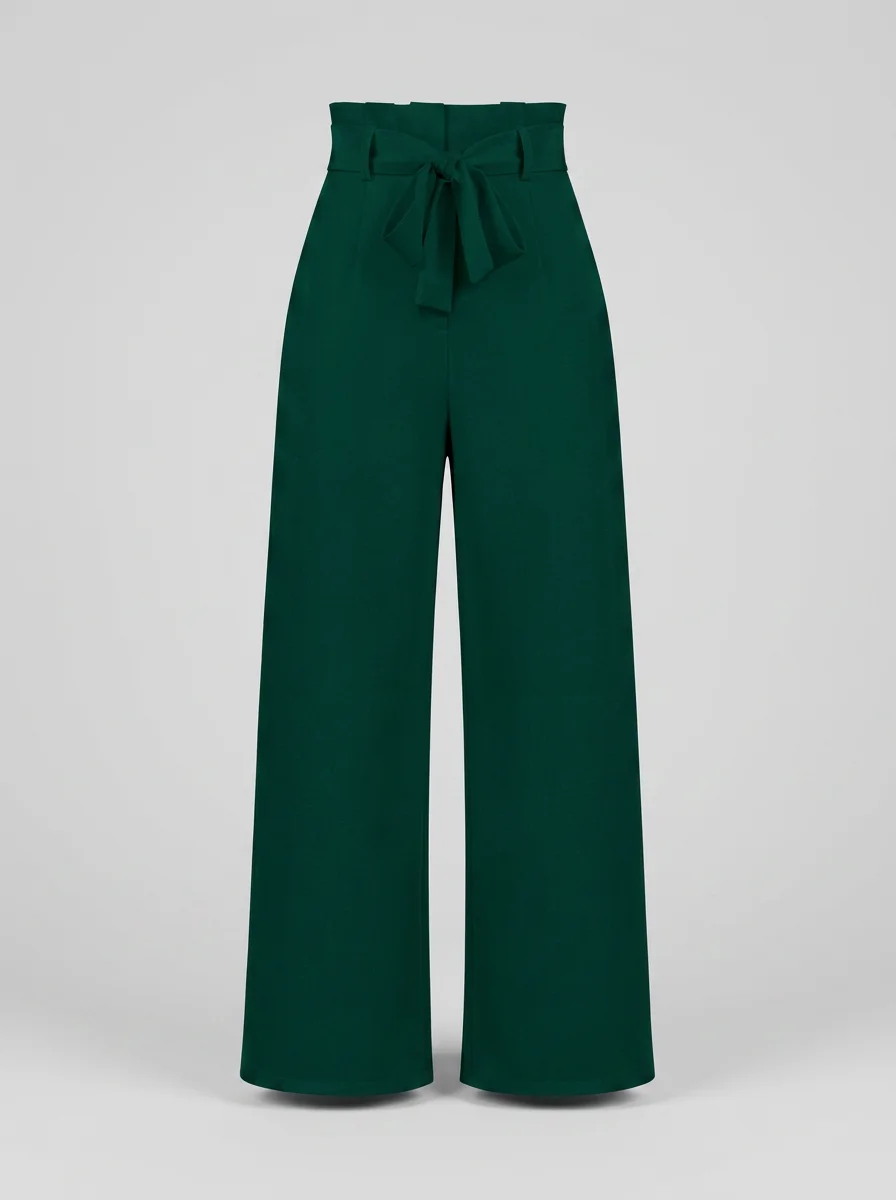 Pantalon plissé large taille haute sophistiqué bureau femme - Vue 8 - Pantalon plissé