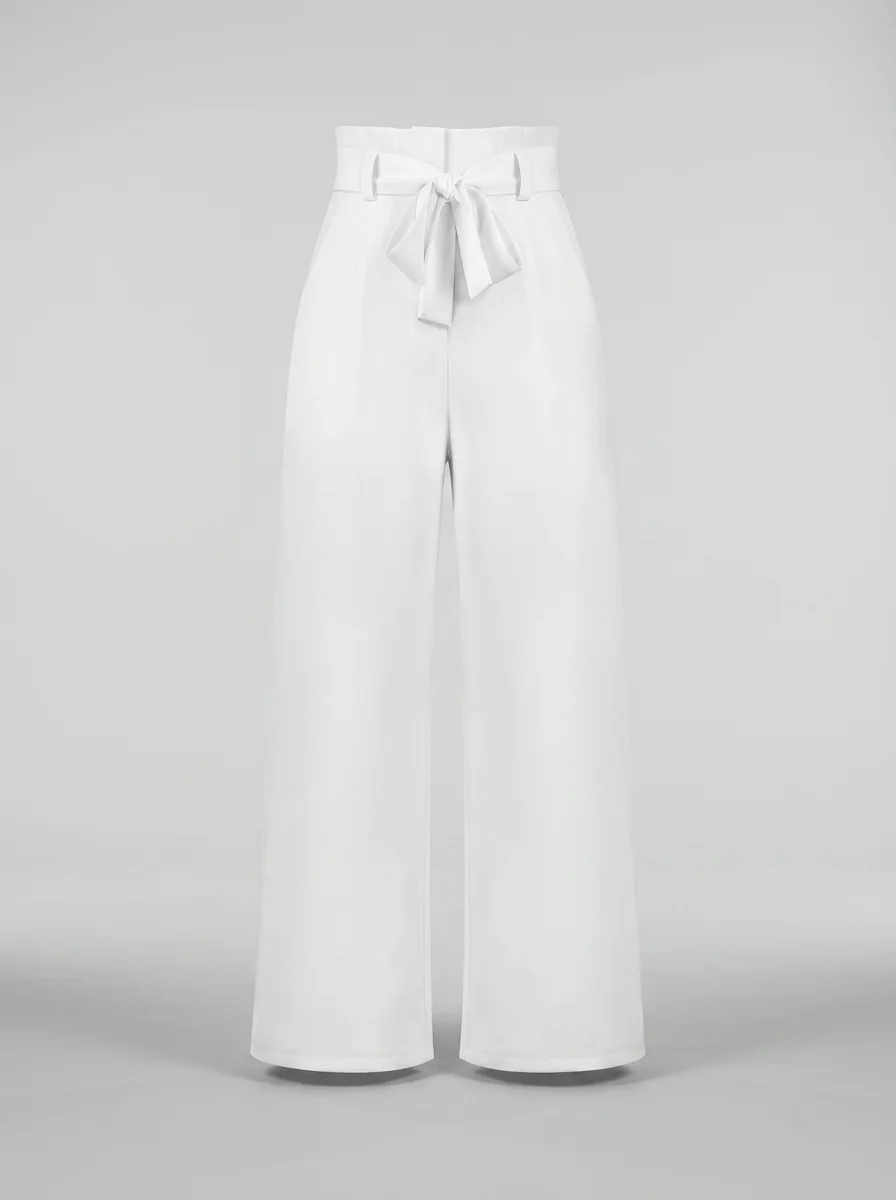 Pantalon plissé large taille haute sophistiqué bureau femme - Vue 9 - Pantalon plissé