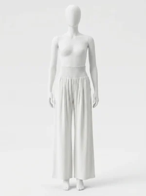 Pantalon plissé nylon coton jambe large été femme - Vue 1 - Pantalon plissé