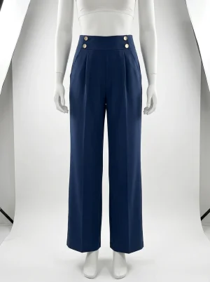 Pantalon plissé taille haute business moderne femme - Vue 1 - Pantalon plissé