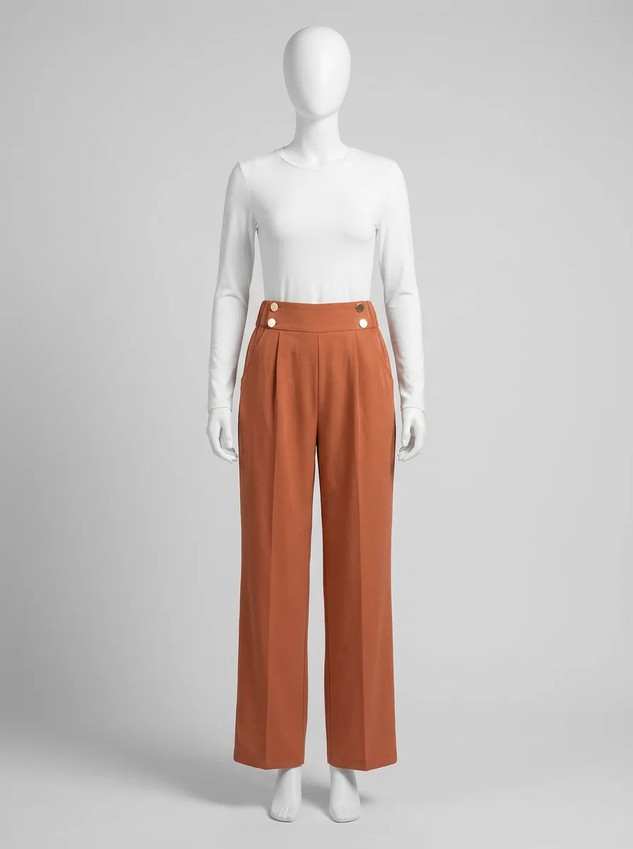 Pantalon plissé taille haute business moderne femme - Vue 6 - Pantalon plissé