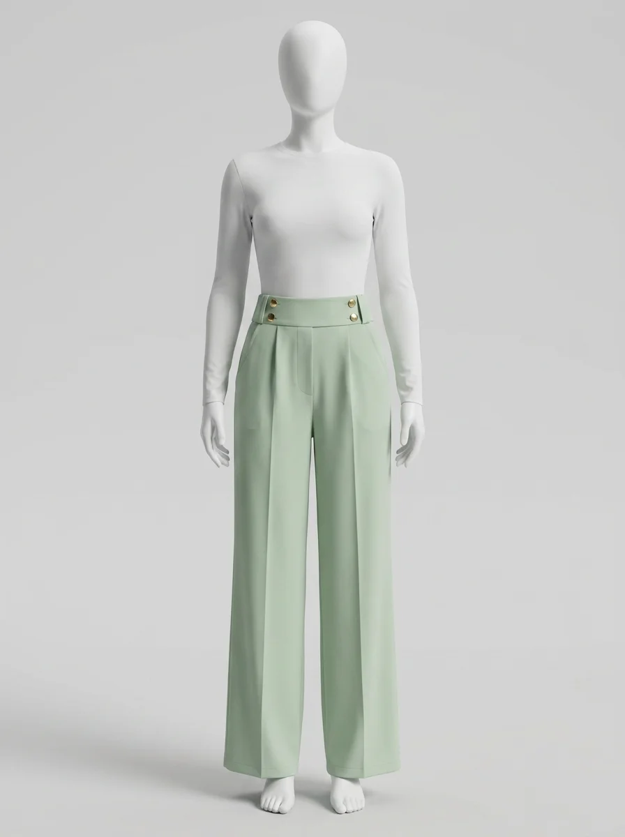 Pantalon plissé taille haute business moderne femme - Vue 7 - Pantalon plissé