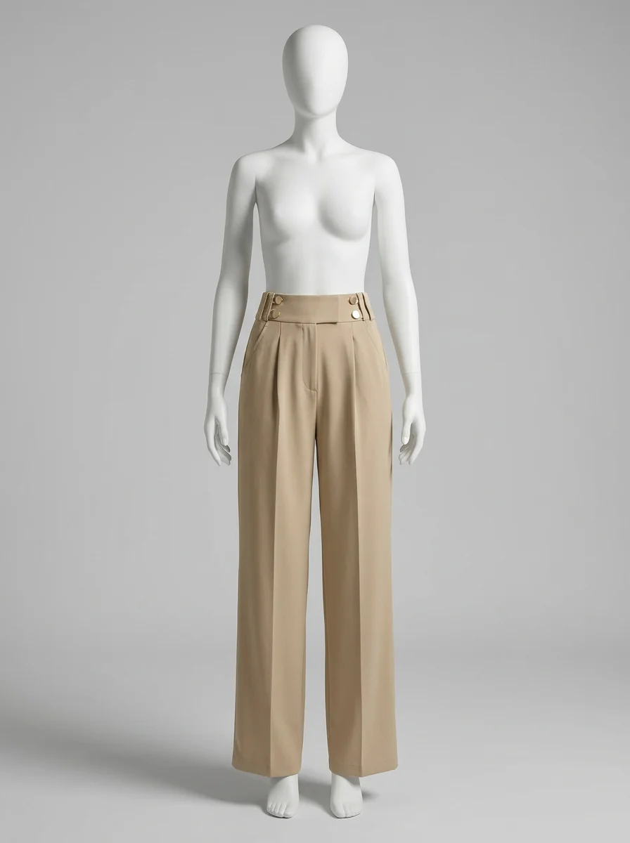 Pantalon plissé taille haute business moderne femme - Vue 8 - Pantalon plissé