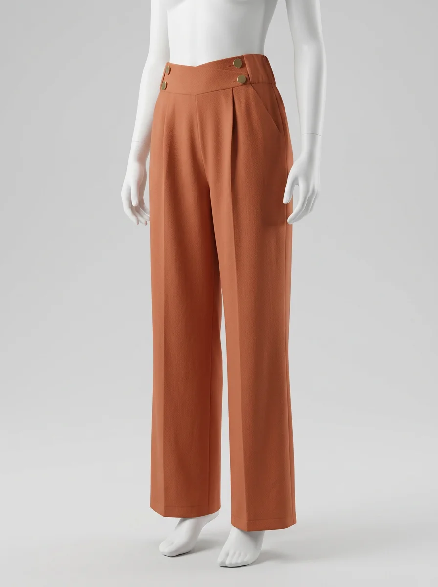 Pantalon plissé taille haute business moderne femme - Vue 9 - Pantalon plissé