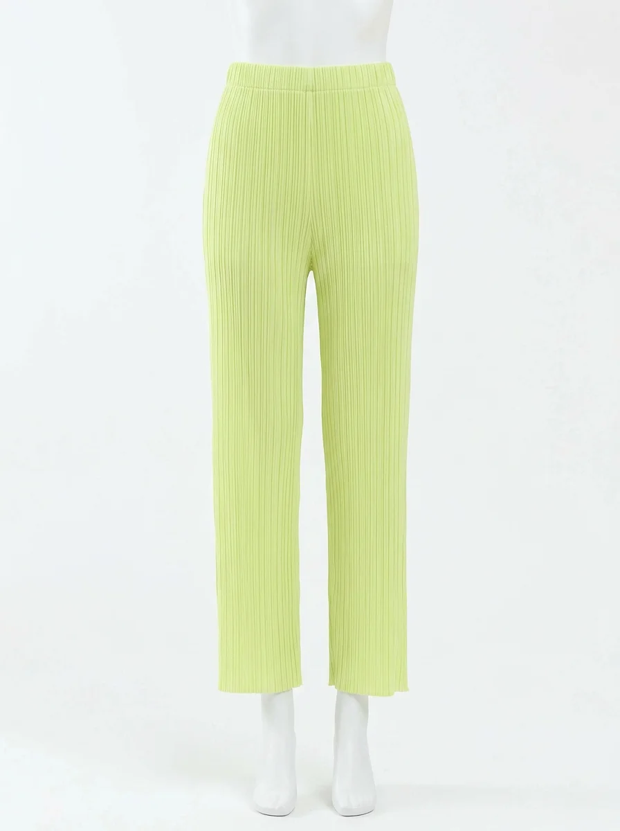 Pantalon plissé taille haute coupe droite élégant femme - Vue 1 - Pantalon plissé