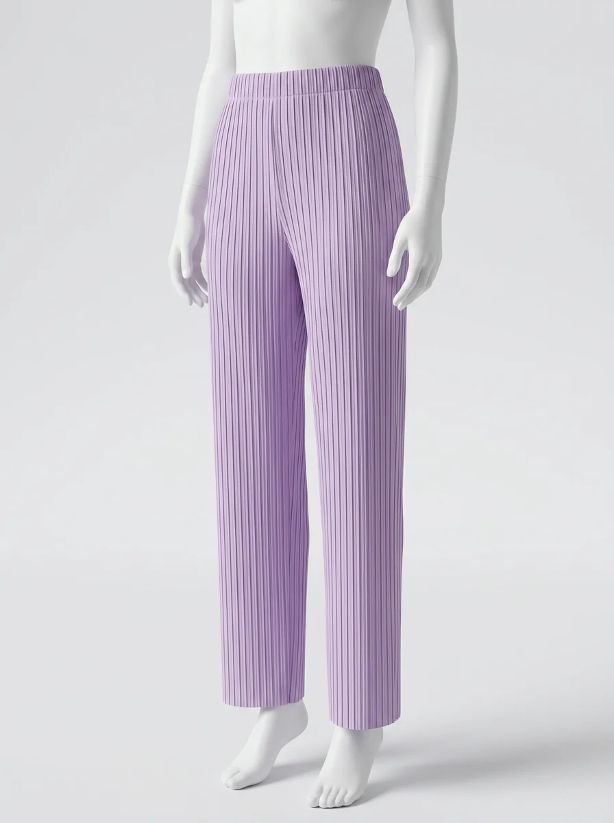 Pantalon plissé taille haute coupe droite élégant femme - Vue 2 - Pantalon plissé