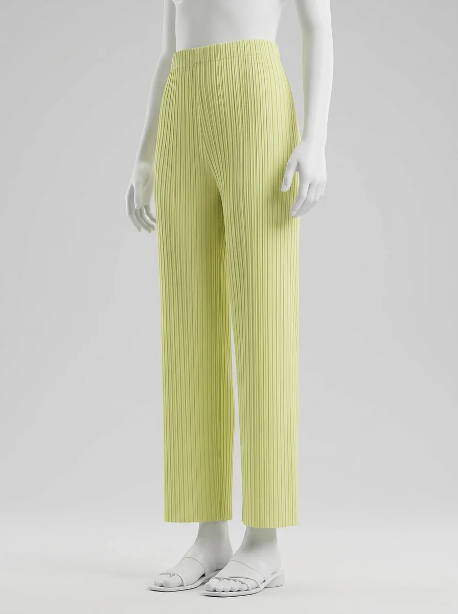 Pantalon plissé taille haute coupe droite élégant femme - Vue 4 - Pantalon plissé