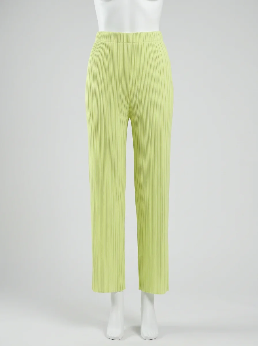 Pantalon plissé taille haute coupe droite élégant femme - Vue 5 - Pantalon plissé