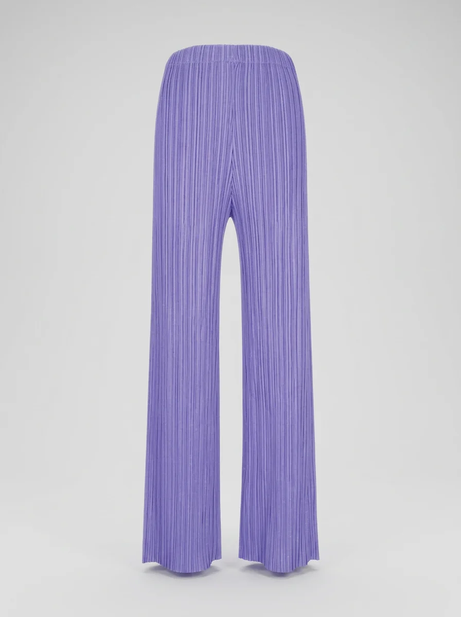 Pantalon plissé taille haute coupe droite élégant femme - Vue 7 - Pantalon plissé