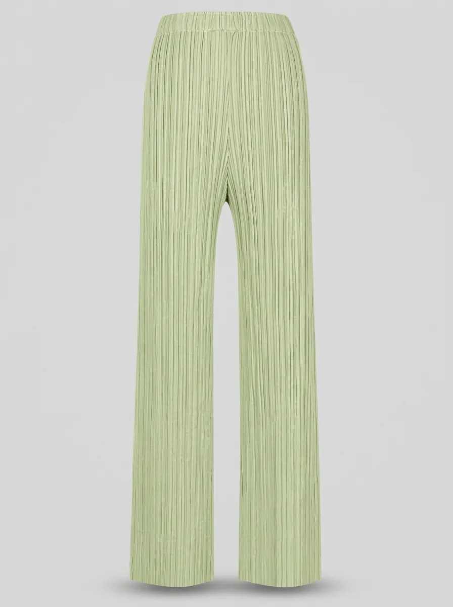 Pantalon plissé taille haute coupe droite élégant femme - Vue 9 - Pantalon plissé